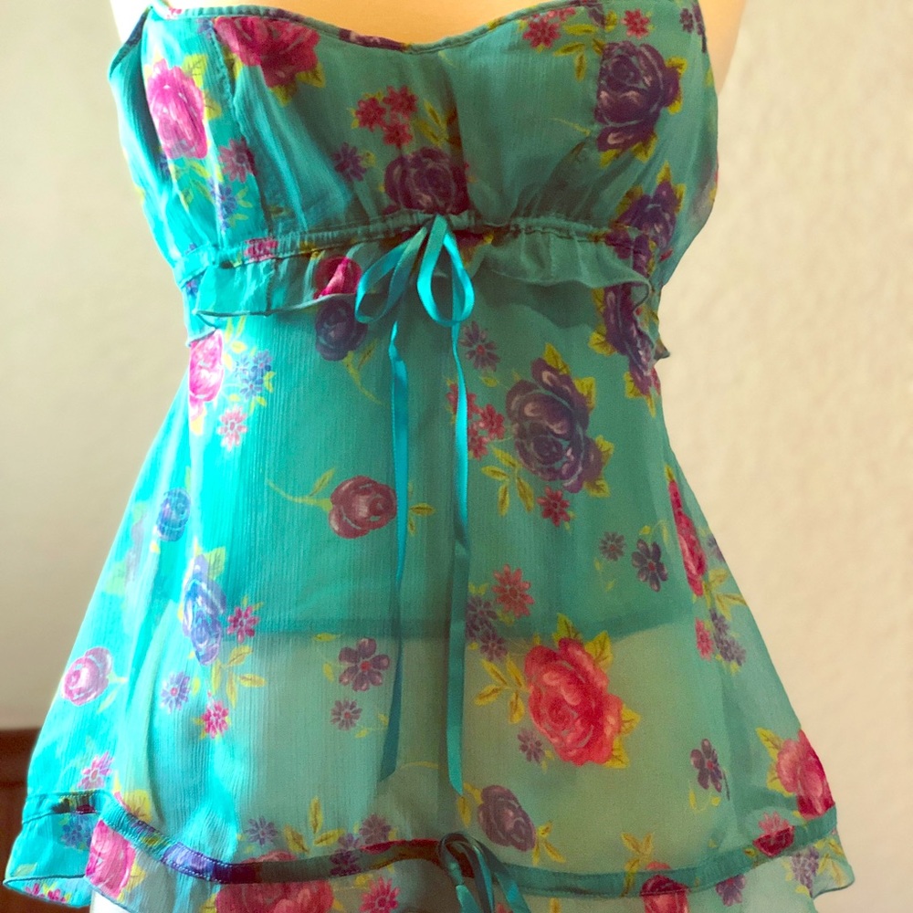Gorgeous Aqua Corset Bustier Lingerie